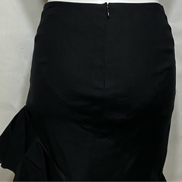 NICOLE MILLER ARTELIER BLACK MODERN ASYMMETRICAL FITTED FAN PENCIL SKIRT - Picture 11 of 16